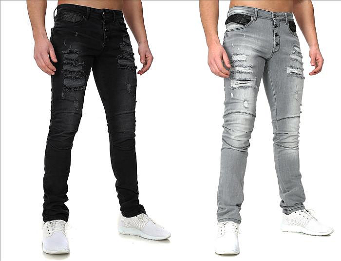 CRSM SPODNIE JEANSOWE Z DZIURAMI - 16001-1